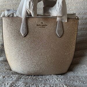 Kate Spade New York Gold Glimmer Leather Satchel Handbag NWT